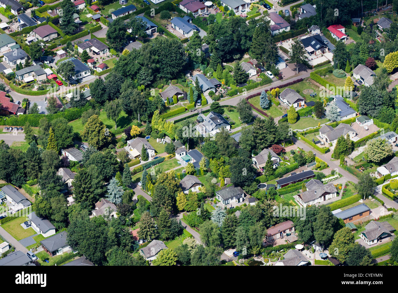 The Netherlands, Stroe. Holiday houses. Aerial. Stock Photo