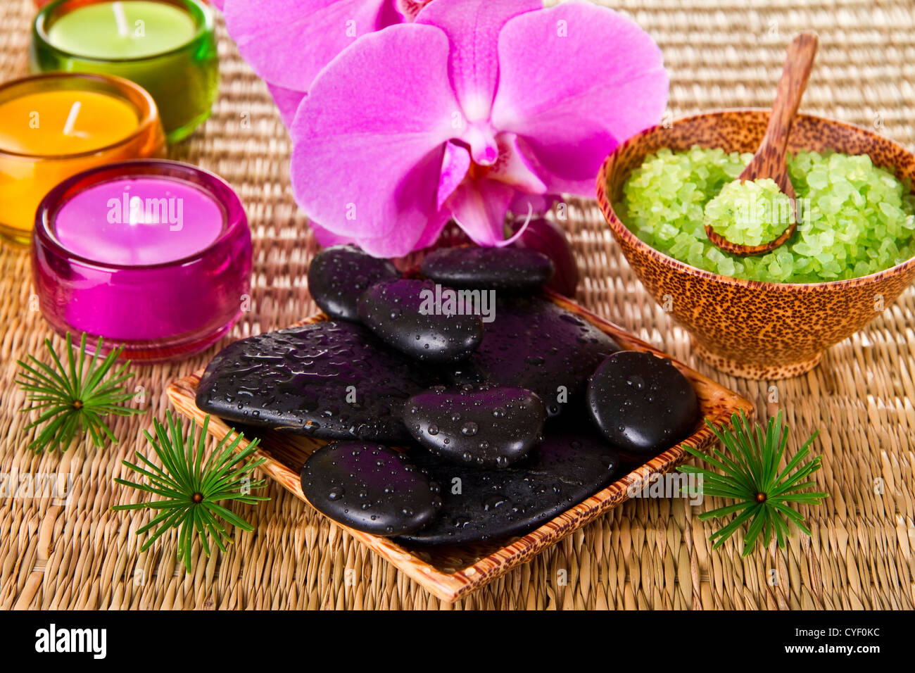 Zen Rituals Salt Spa concept herb salt hi-res stock photography and images - Alamy