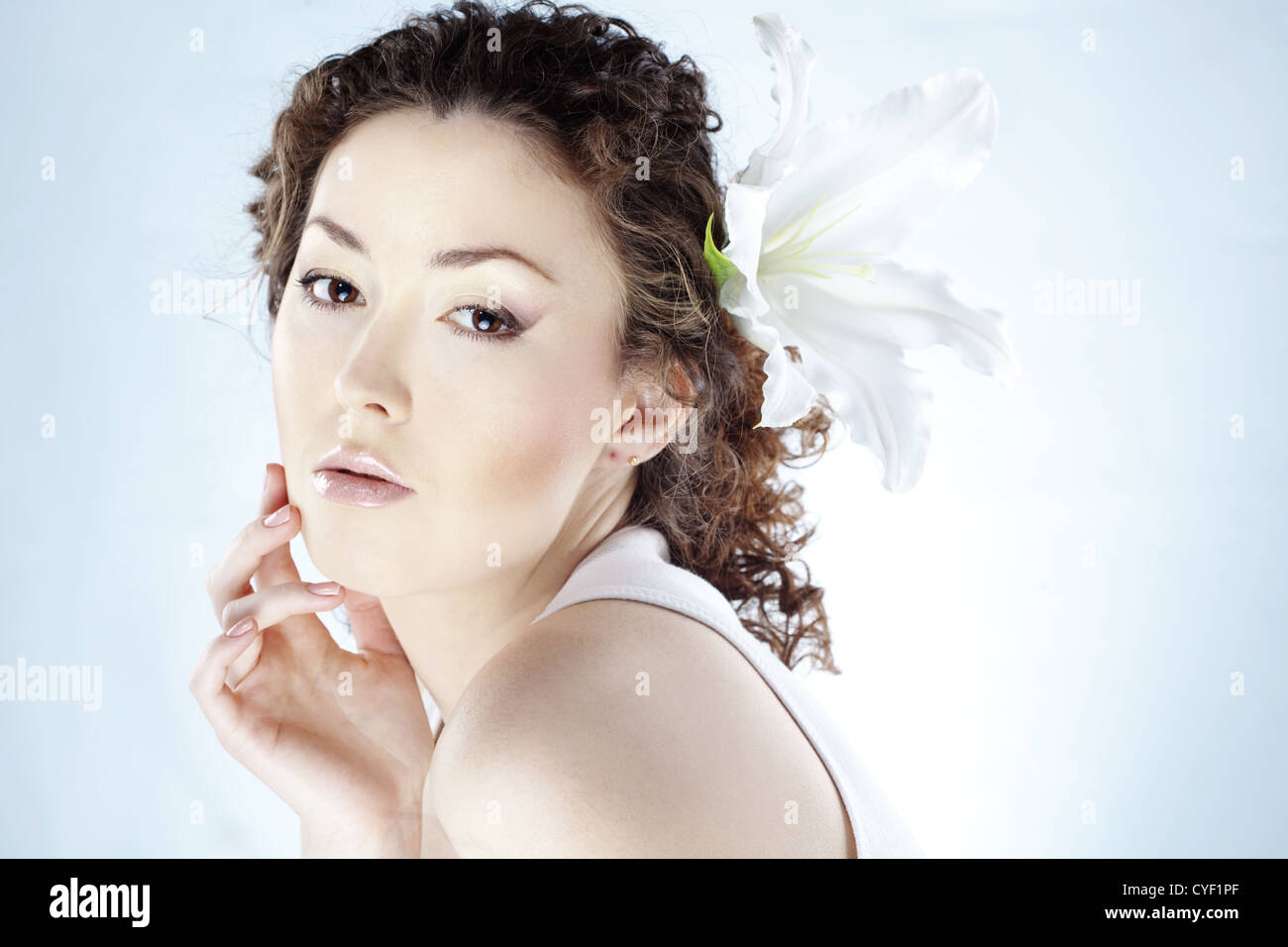 Beautiful asian young woman studio series Stock Photo - Alamy
