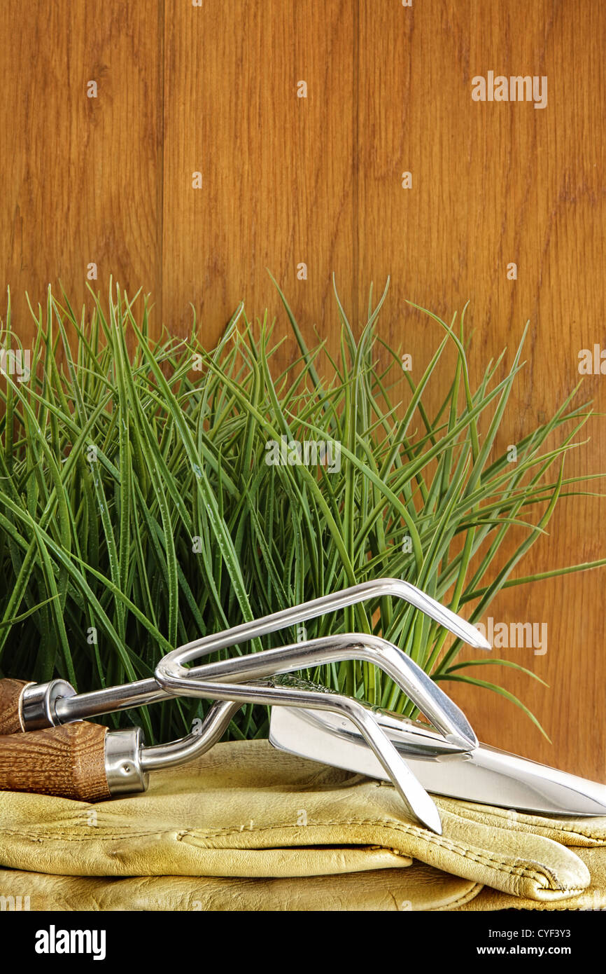 Garden tools background hi-res stock photography and images - Alamy