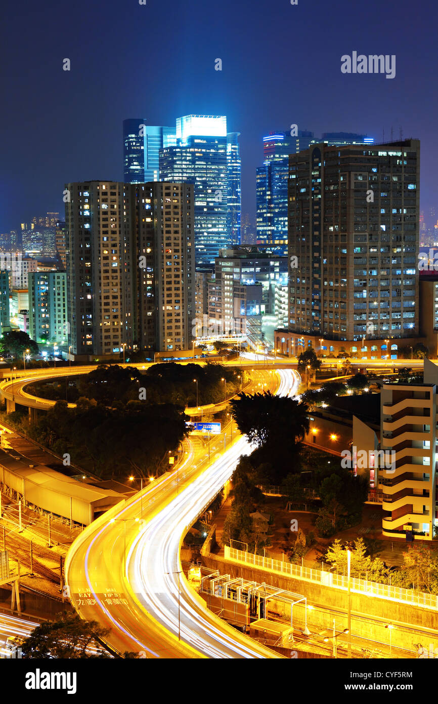 Hong Kong downtown at night Stock Photo - Alamy