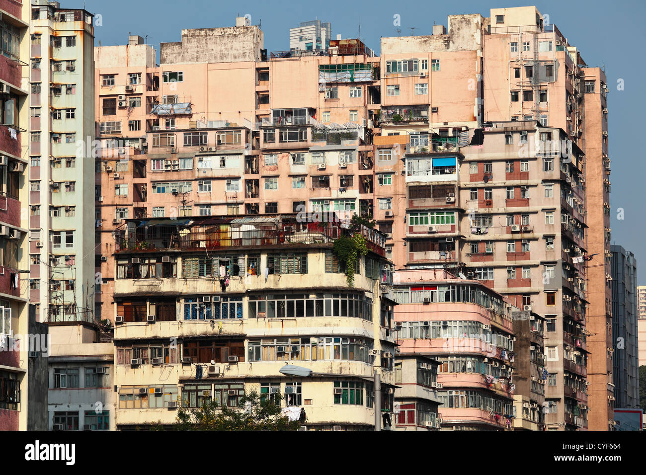 old apartment building in Hong Kong Stock Photo - Alamy