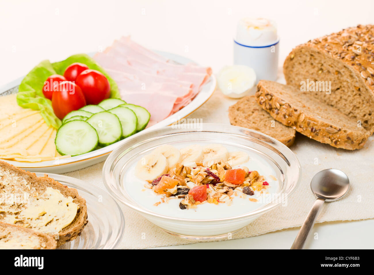 Yogurt, whole grain bread, granola, vegetables and etc. all what we