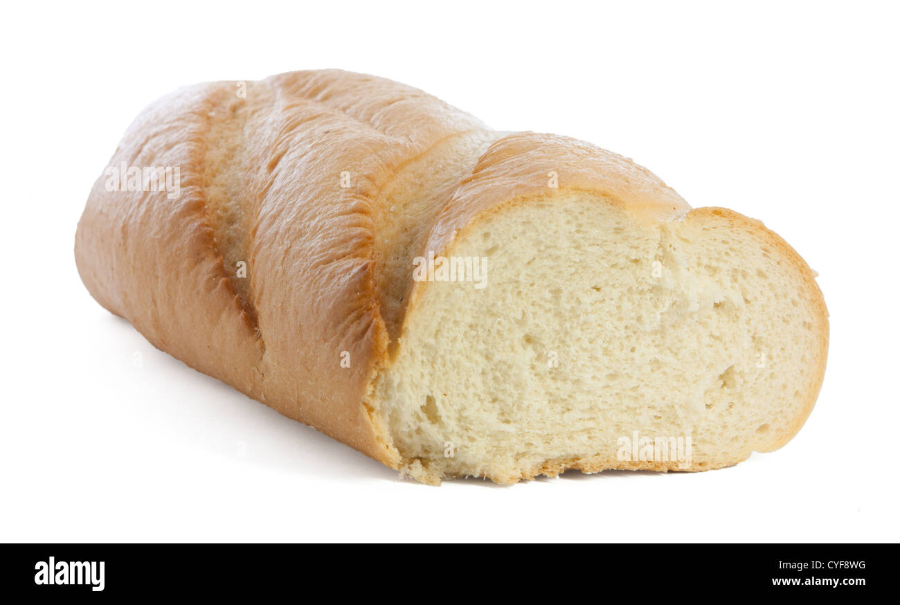 The bread isolated on the white background. Stock Photo