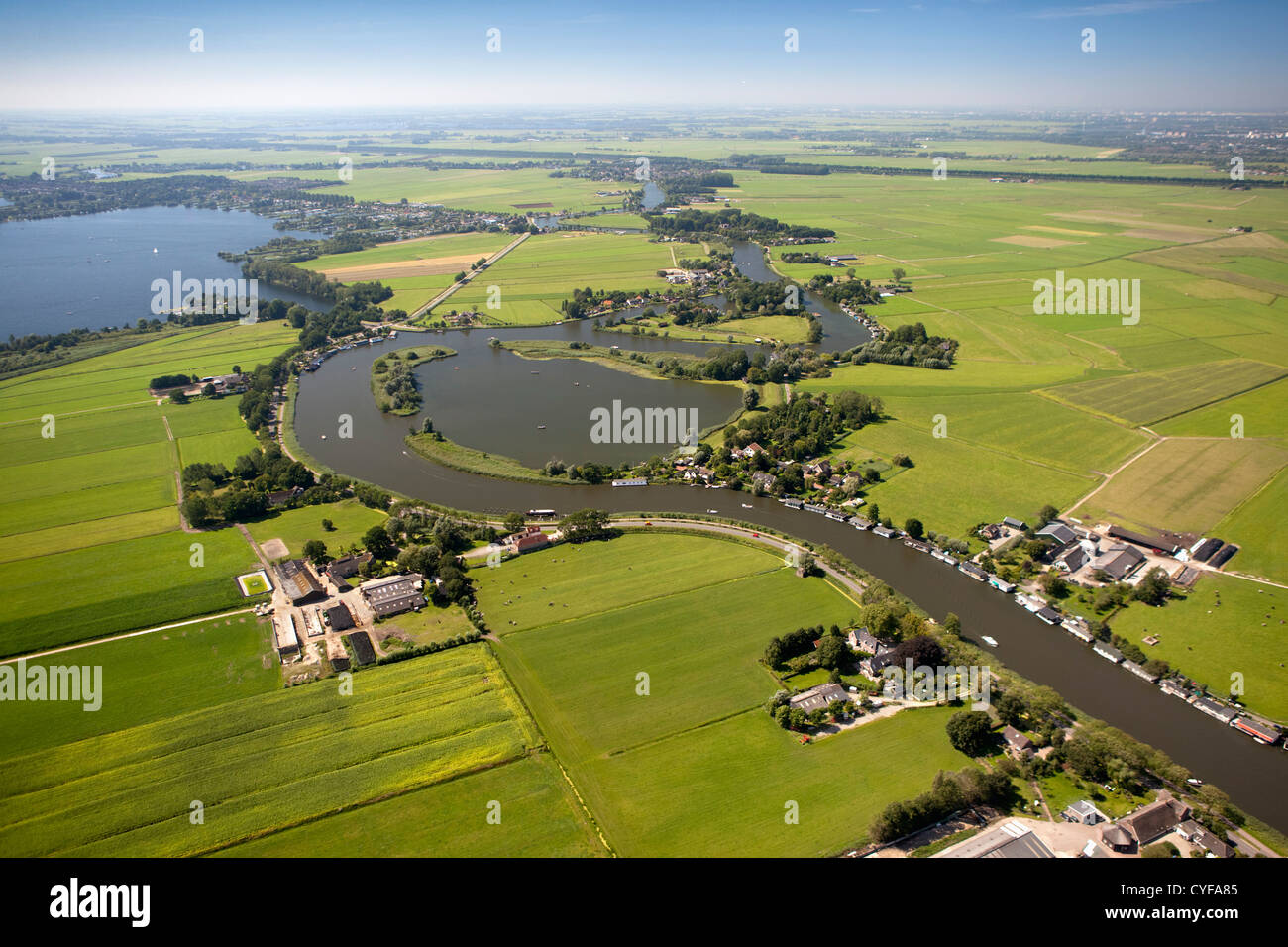 Netherlands, Nederhorst den Berg. The disappeared Fort Hinderdam. Defence Line of Amsterdam. Hollandse Waterlinies. Dutch Water Defence Lines. Aerial. Stock Photo