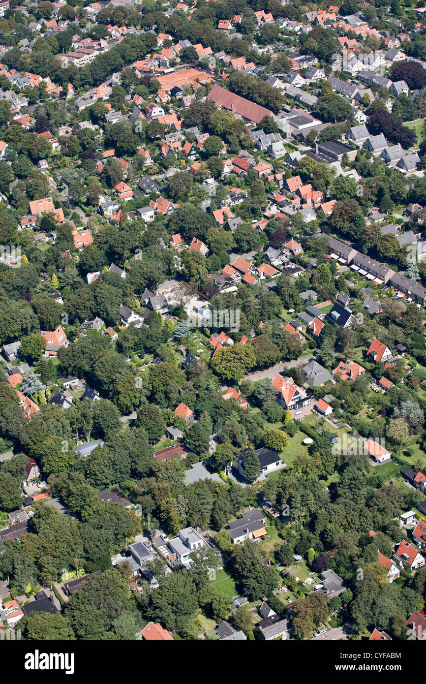 The Netherlands, Bergen. Residential houses. Aerial. Stock Photo