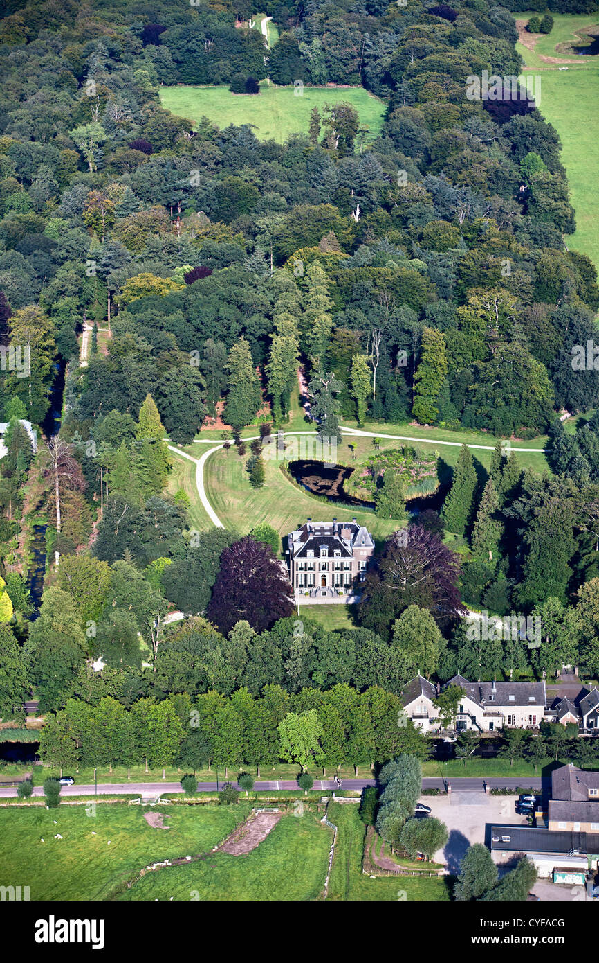 The Netherlands, 's-Graveland, Rural estate called Boekesteyn. Aerial. Stock Photo