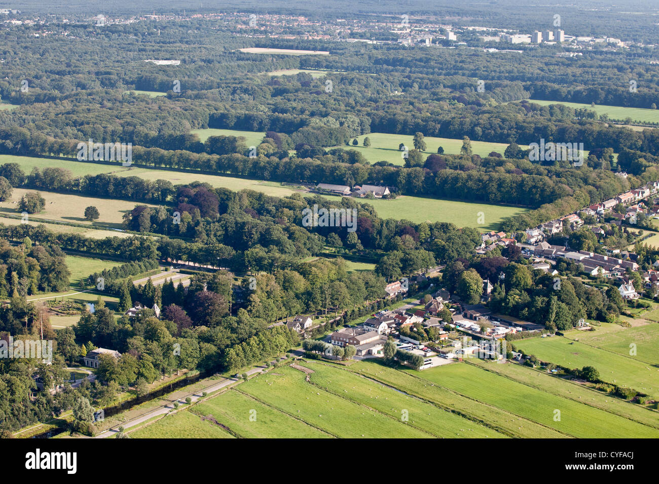 The Netherlands, 's-Graveland, Northern part of  the rural estate areas. Aerial. Stock Photo