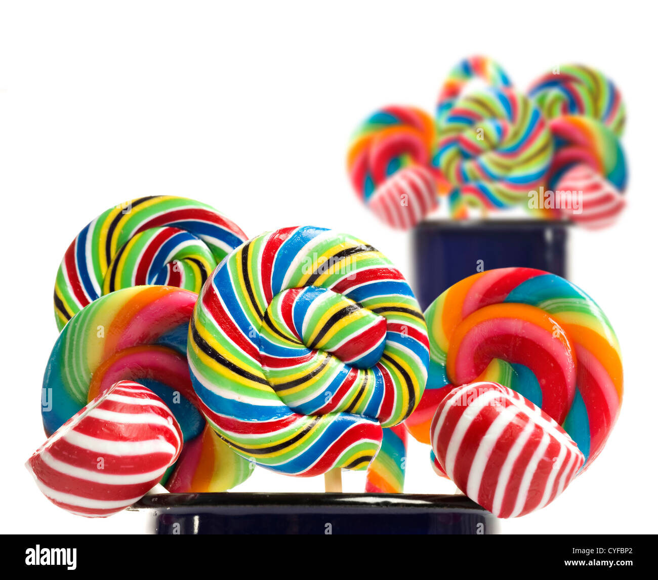Sugar candy lollipop collection on white Stock Photo Alamy