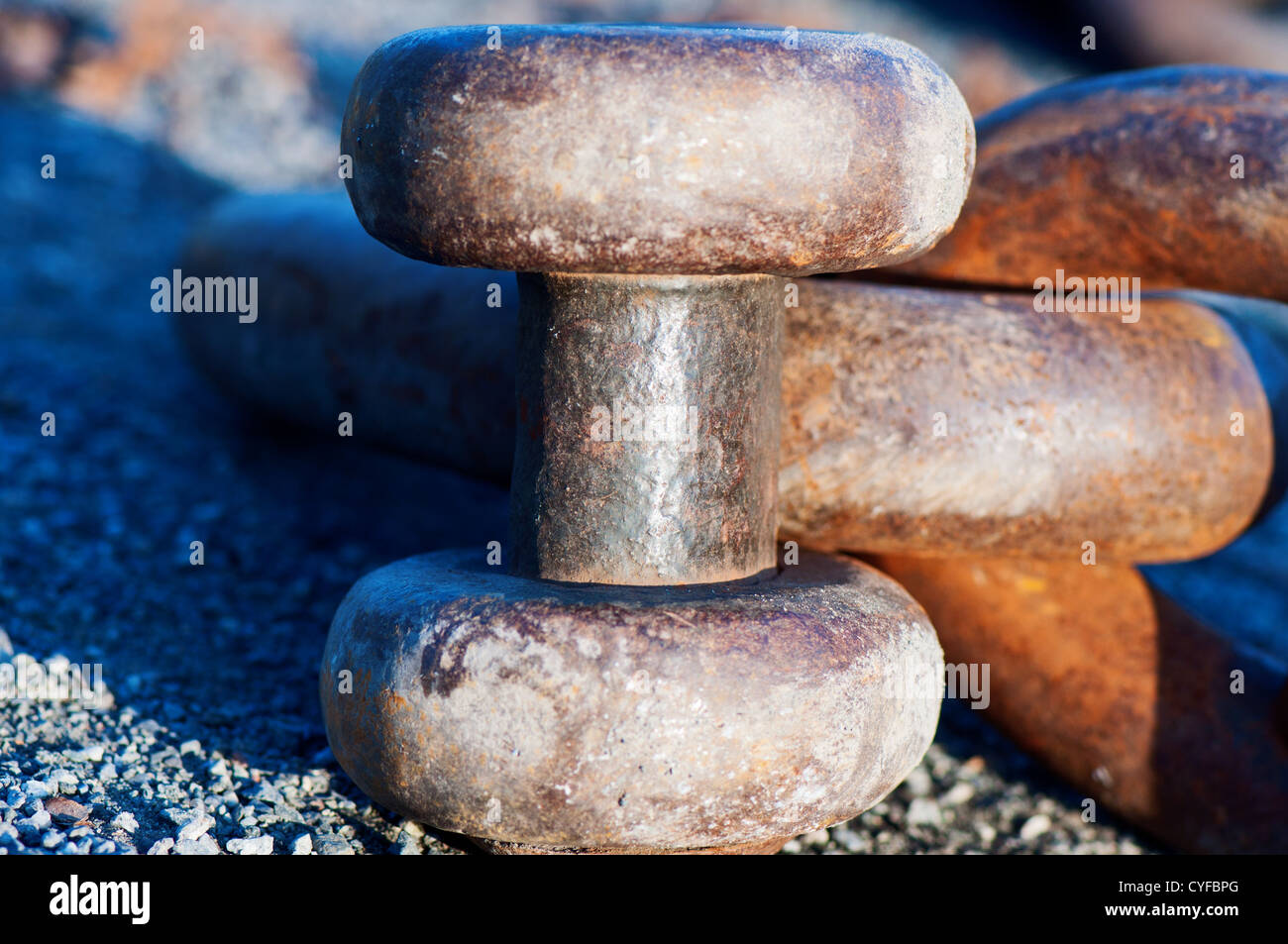 Close up of anchor chain Stock Photo