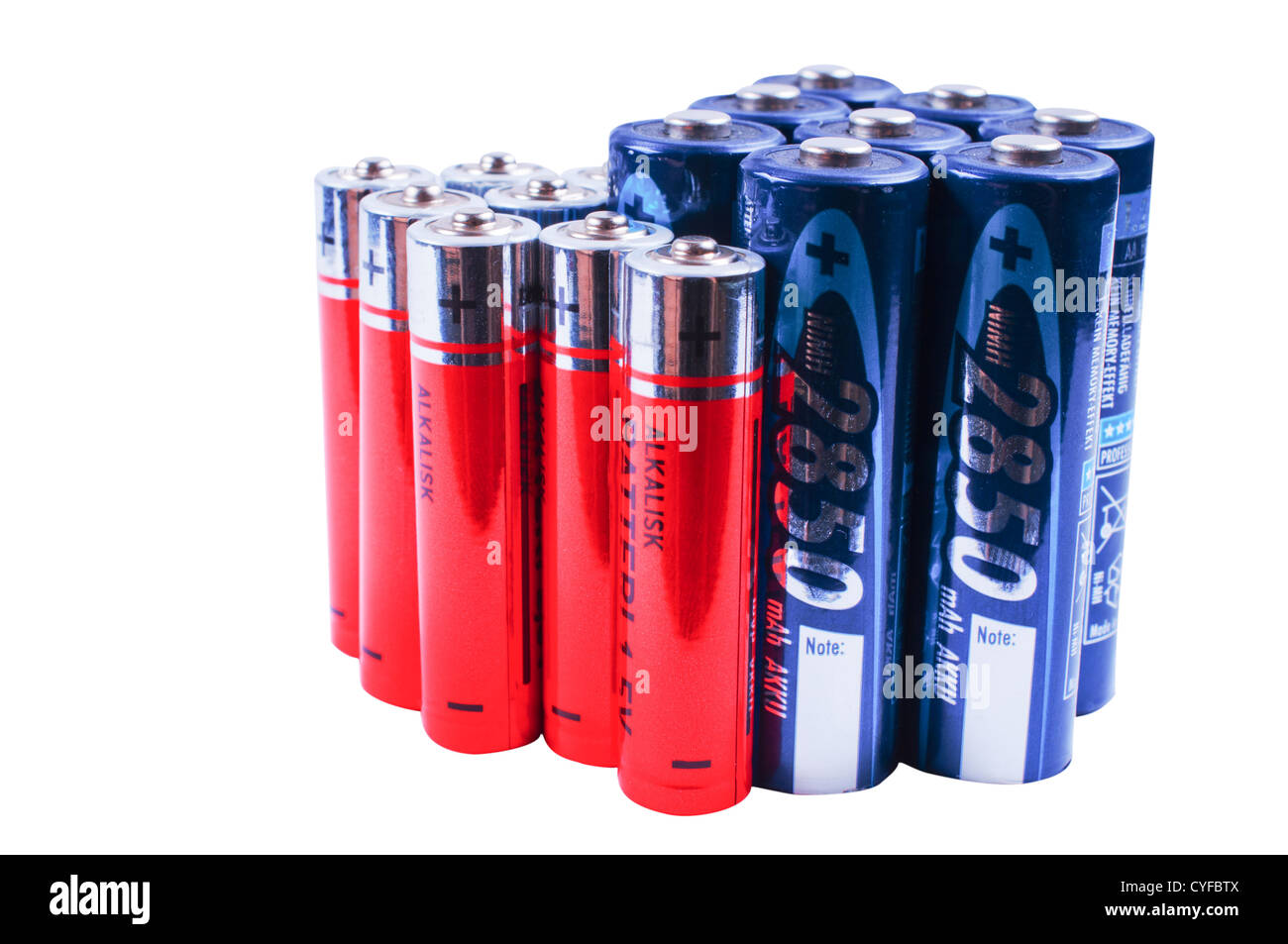 Bunch of rechargeables batterys isolated Stock Photo Alamy