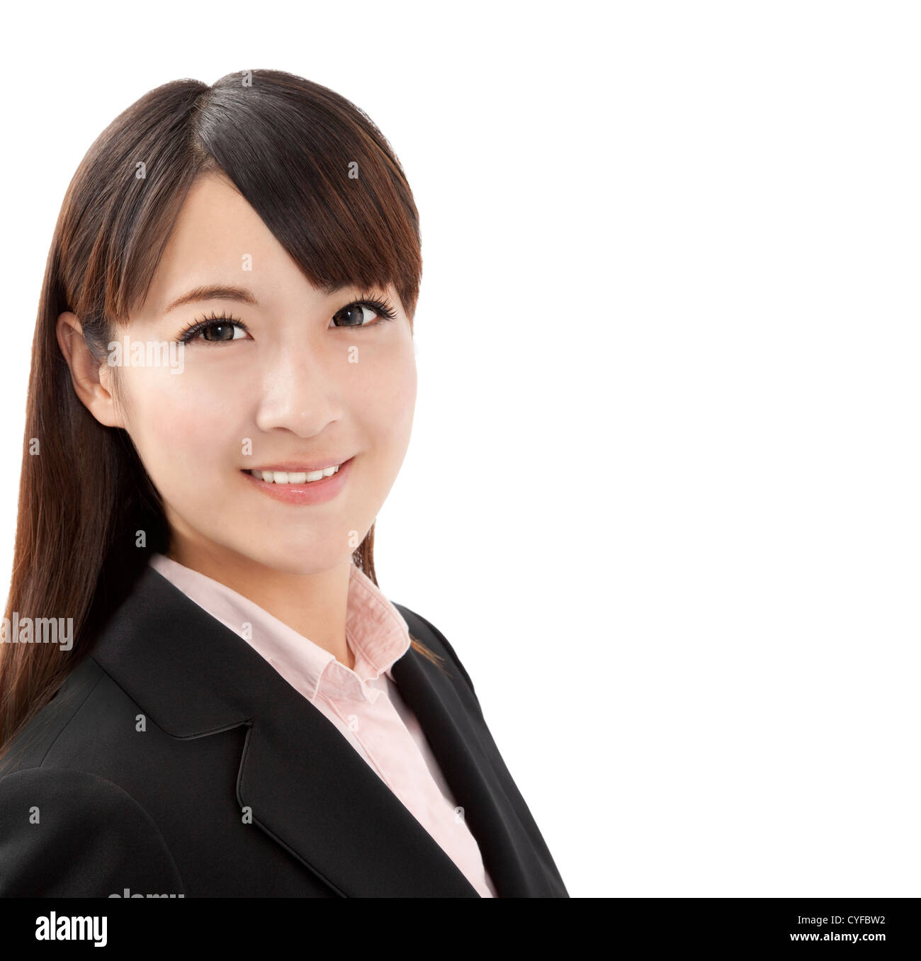 beautiful business woman isolated on white background Stock Photo - Alamy