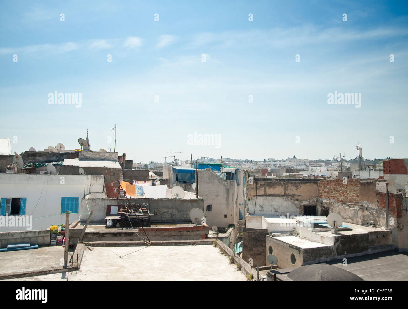 Tunis, Tunisia - Cityscape with rooftops Stock Photo