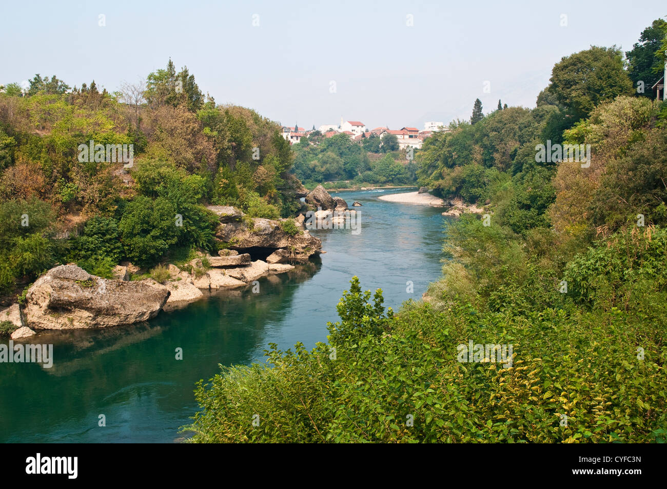 River Neretva, Mostar, Bosnia and Herzegovina Stock Photo