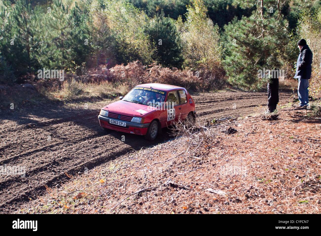 Cars competing in the Tempest Rally which is a forest based multi-venue ...