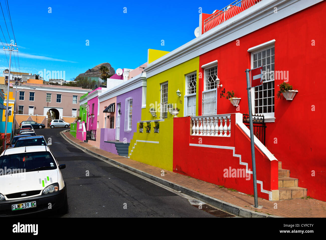 Cape Town, South Africa. Colourful houses in the Bo Kaap area in Cape Town  South Africa Stock Photo - Alamy