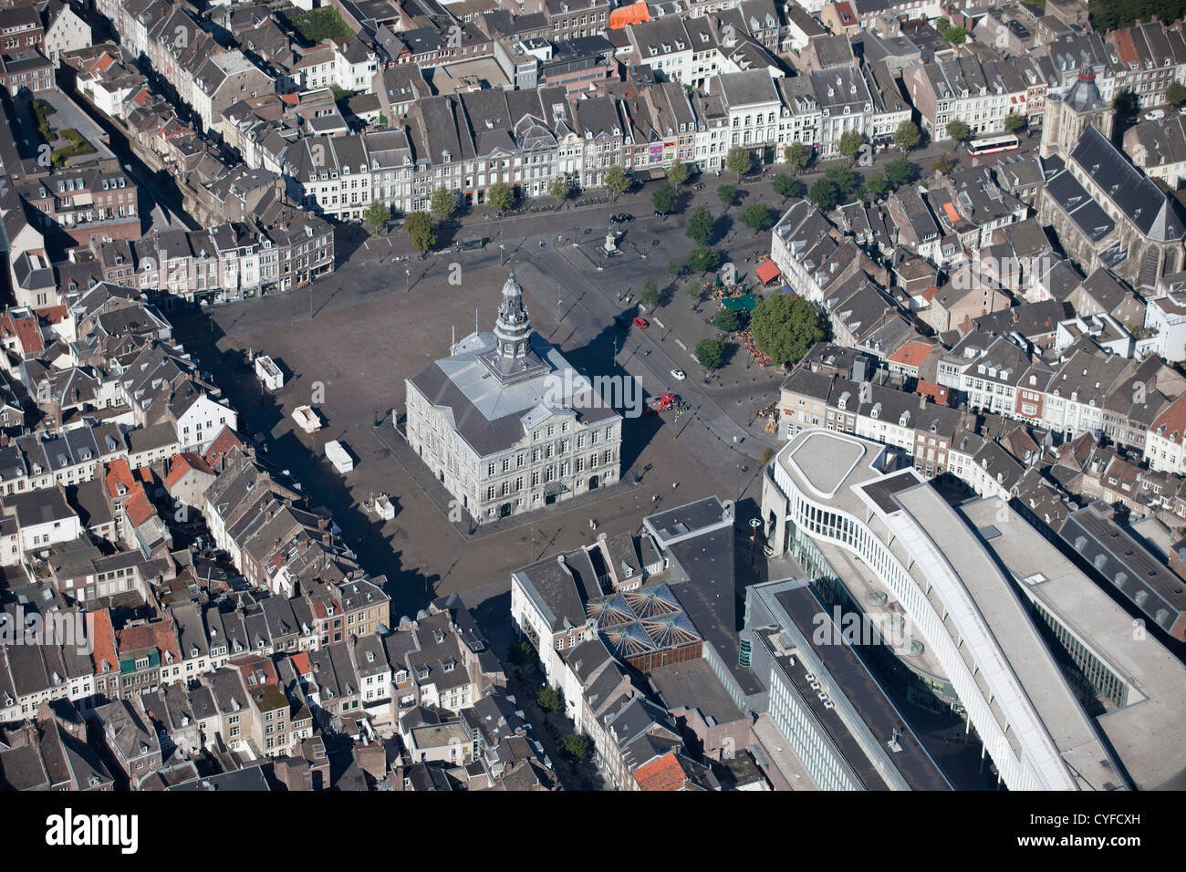 The Netherlands, Maastricht, Townhall. Aerial. Stock Photo