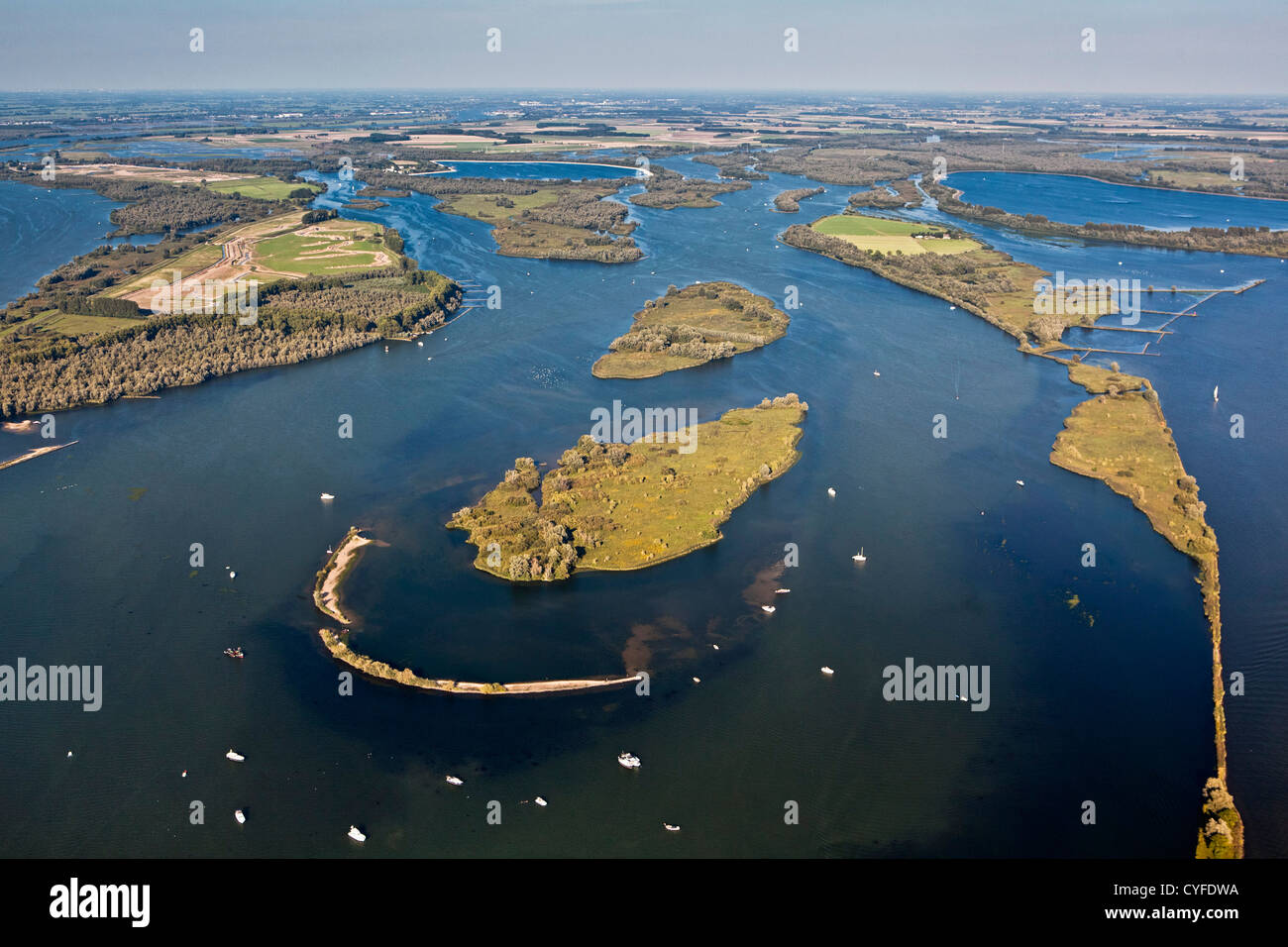The Netherlands, Werkendam, Biesbosch National Park. Aerial. Stock Photo