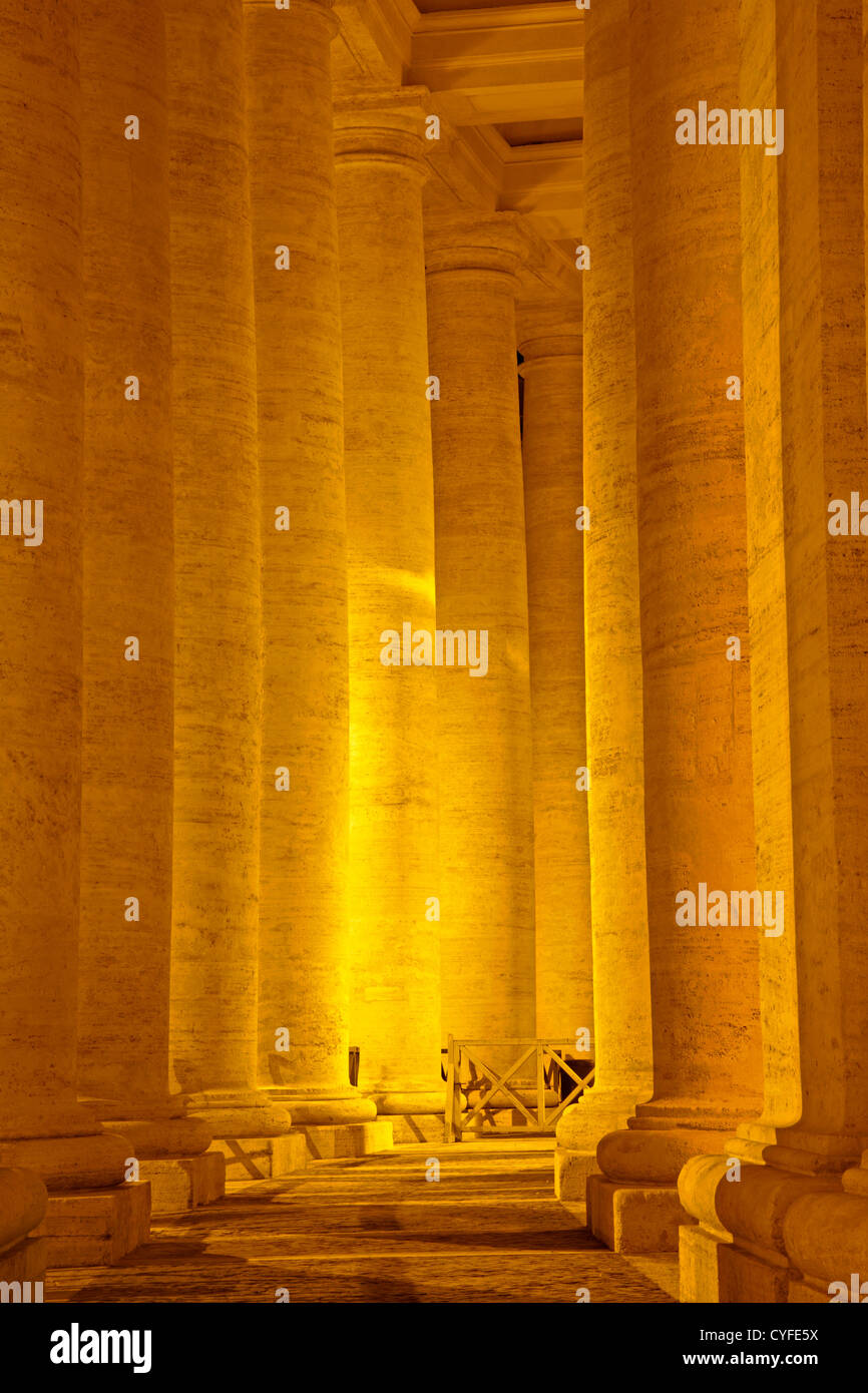 Rome - column of Bernini colonnade Stock Photo