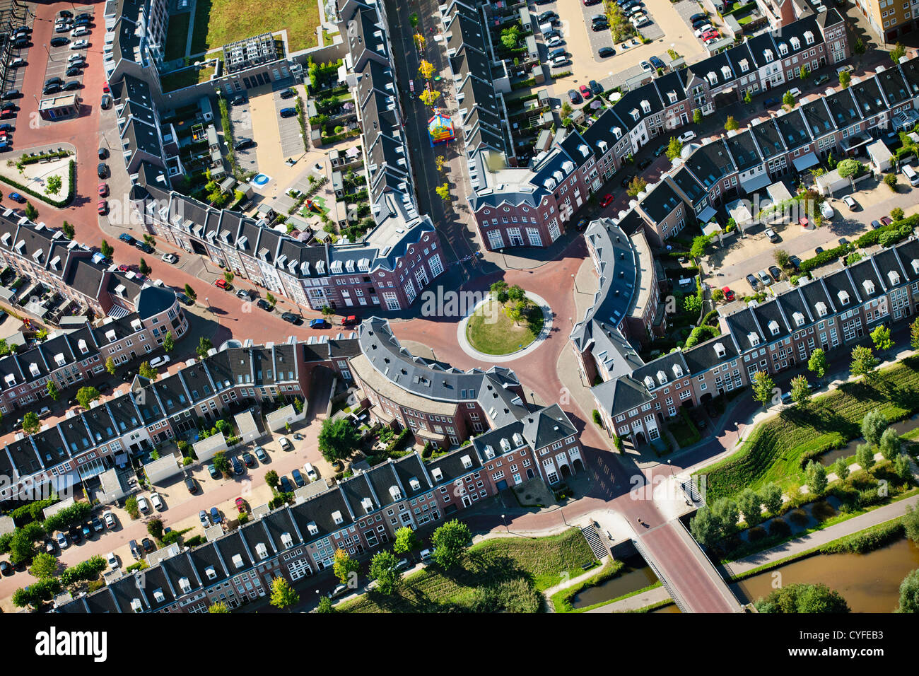 The Netherlands, Helmond, Residential district called Brandevoort de Veste.  Architecture in traditional Dutch style. Aerial Stock Photo - Alamy