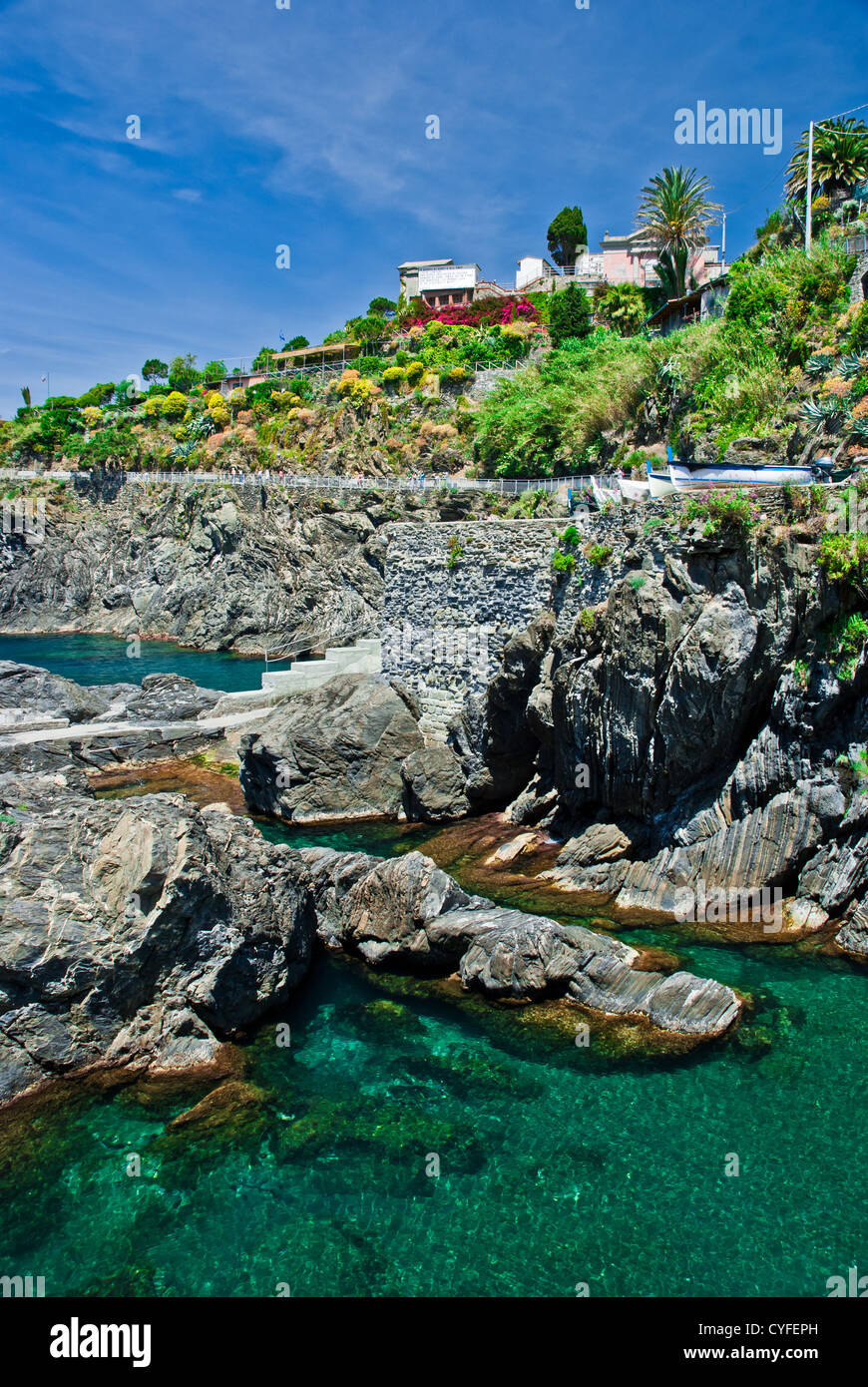 Costline view in cinque Terre Stock Photo