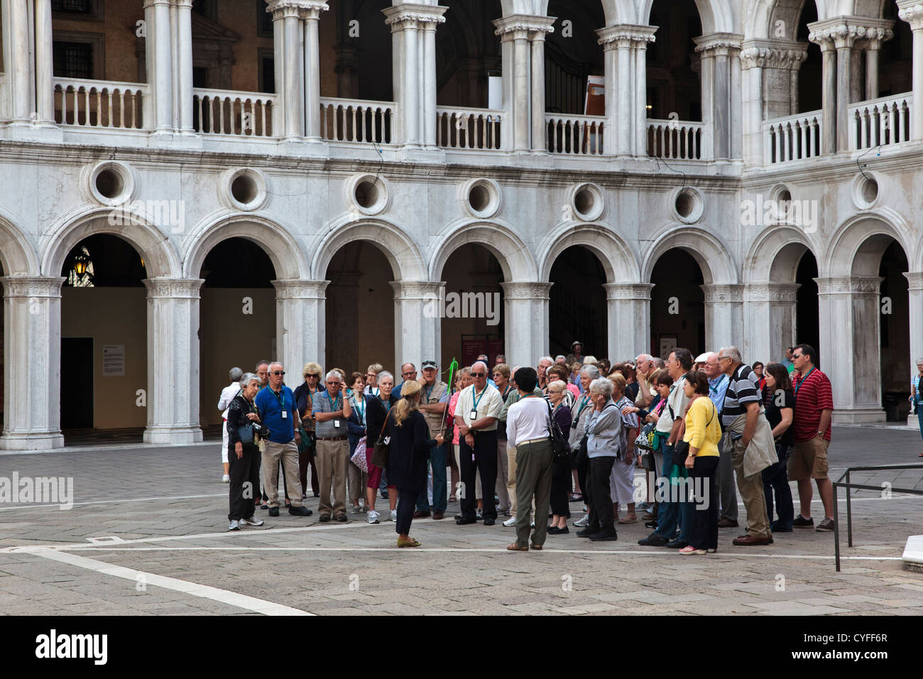 A tour group being guided around the Doges Palace in Venice Stock Photo Alamy