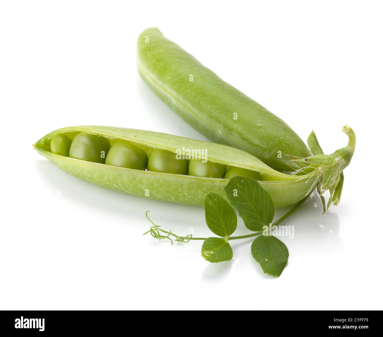 Ripe pea vegetable. Isolated on white background Stock Photo - Alamy