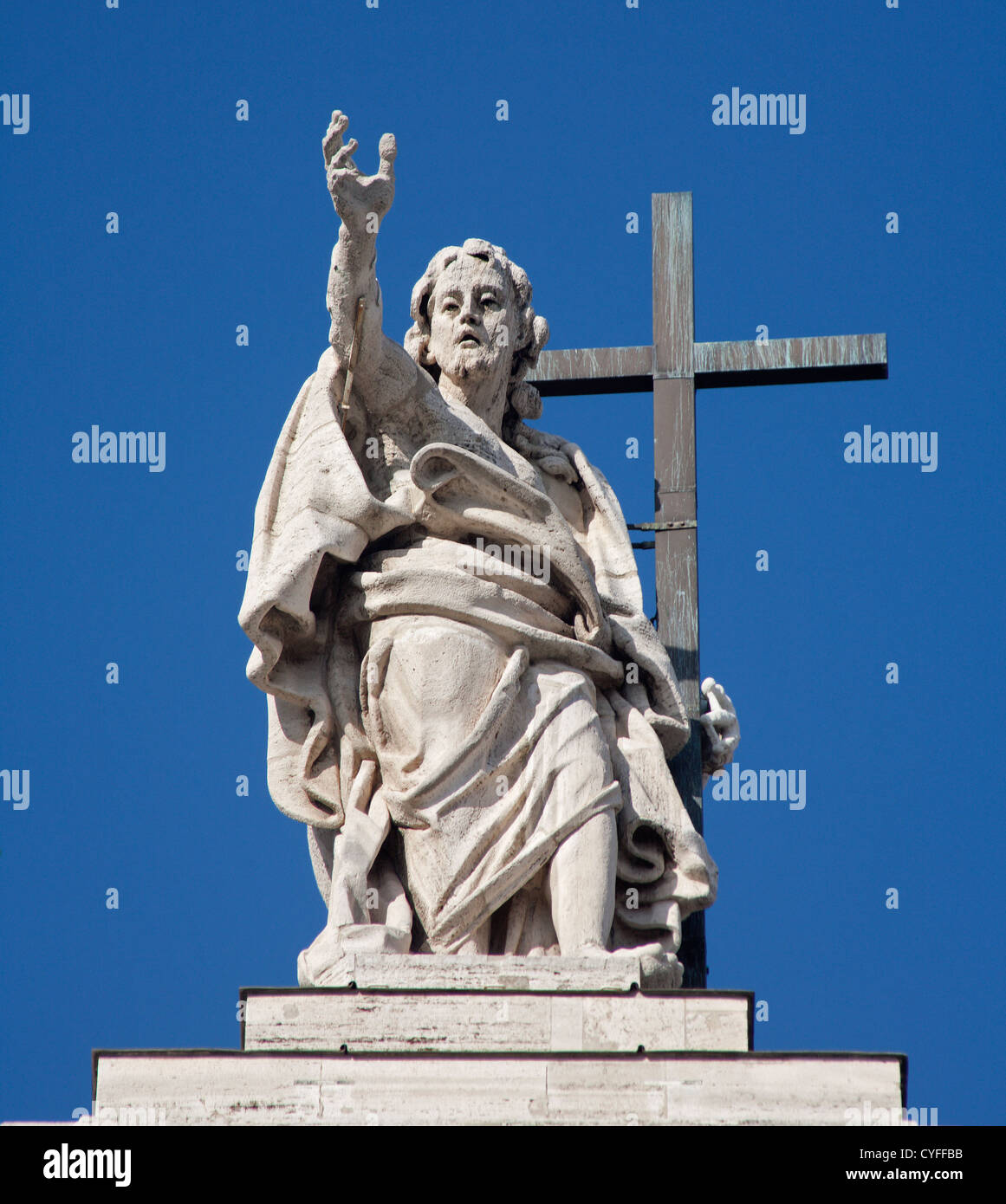 Rome - Jesus Christ statue from summit of Lateran basilica Stock Photo -  Alamy