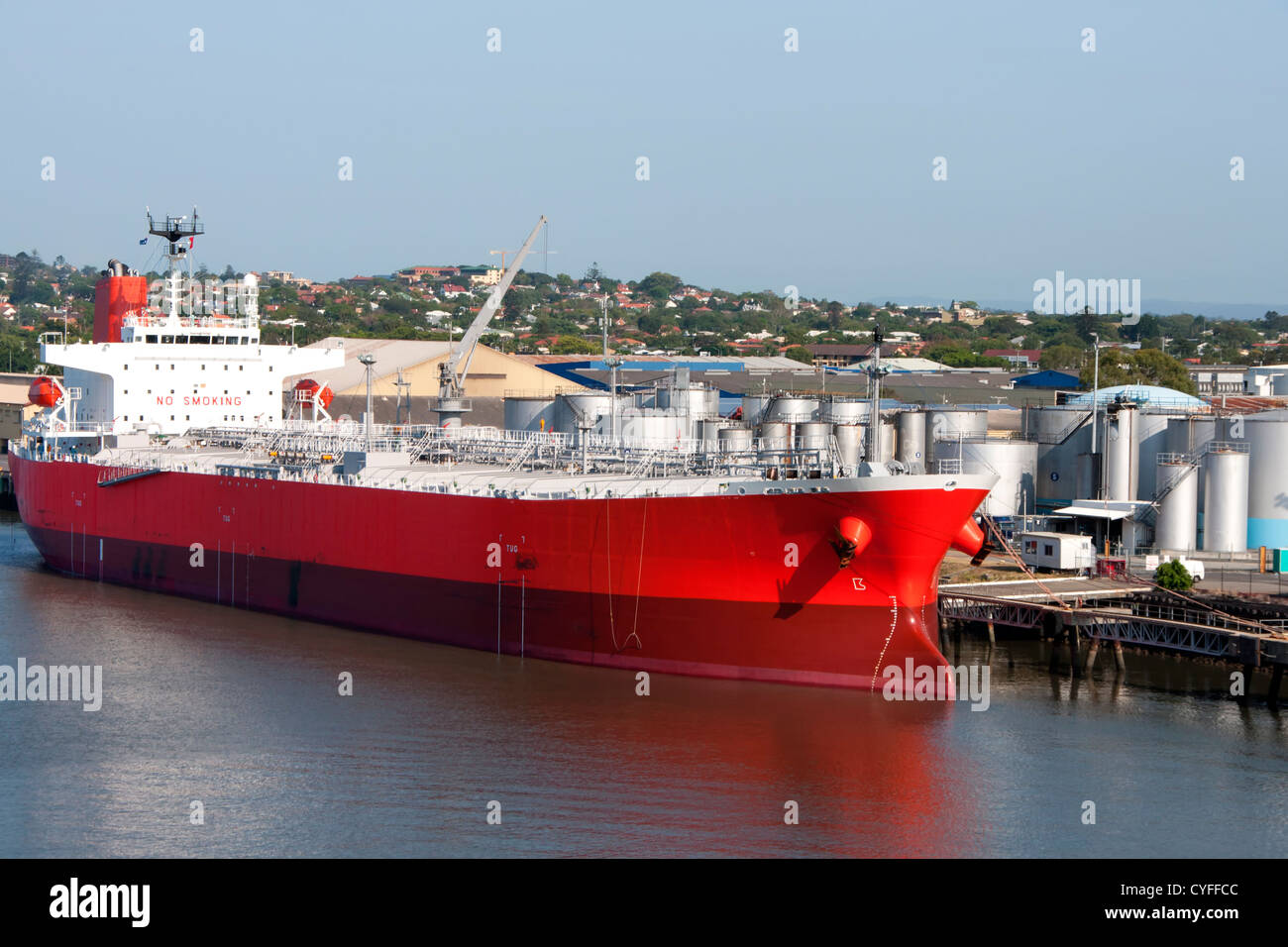 Brisbane: tanker in port. Stock Photo