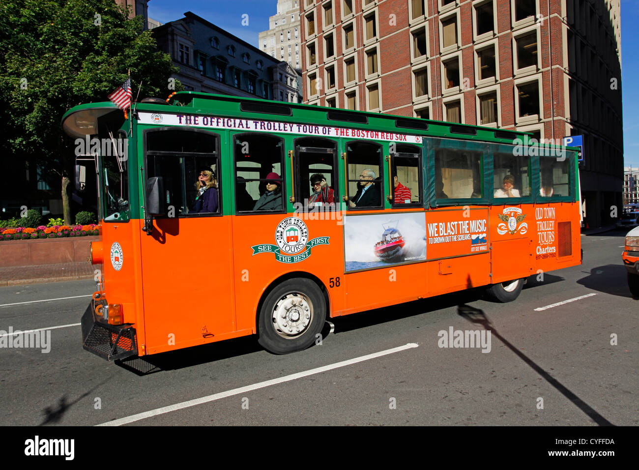 Tourist tour bus, Boston, Massachusetts, America Stock Photo