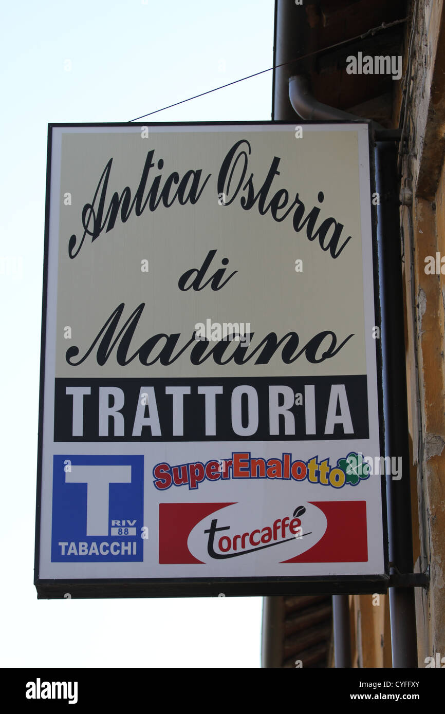 Antica Osteria di Marano, Trattoria near Parma, Italy. Stock Photo