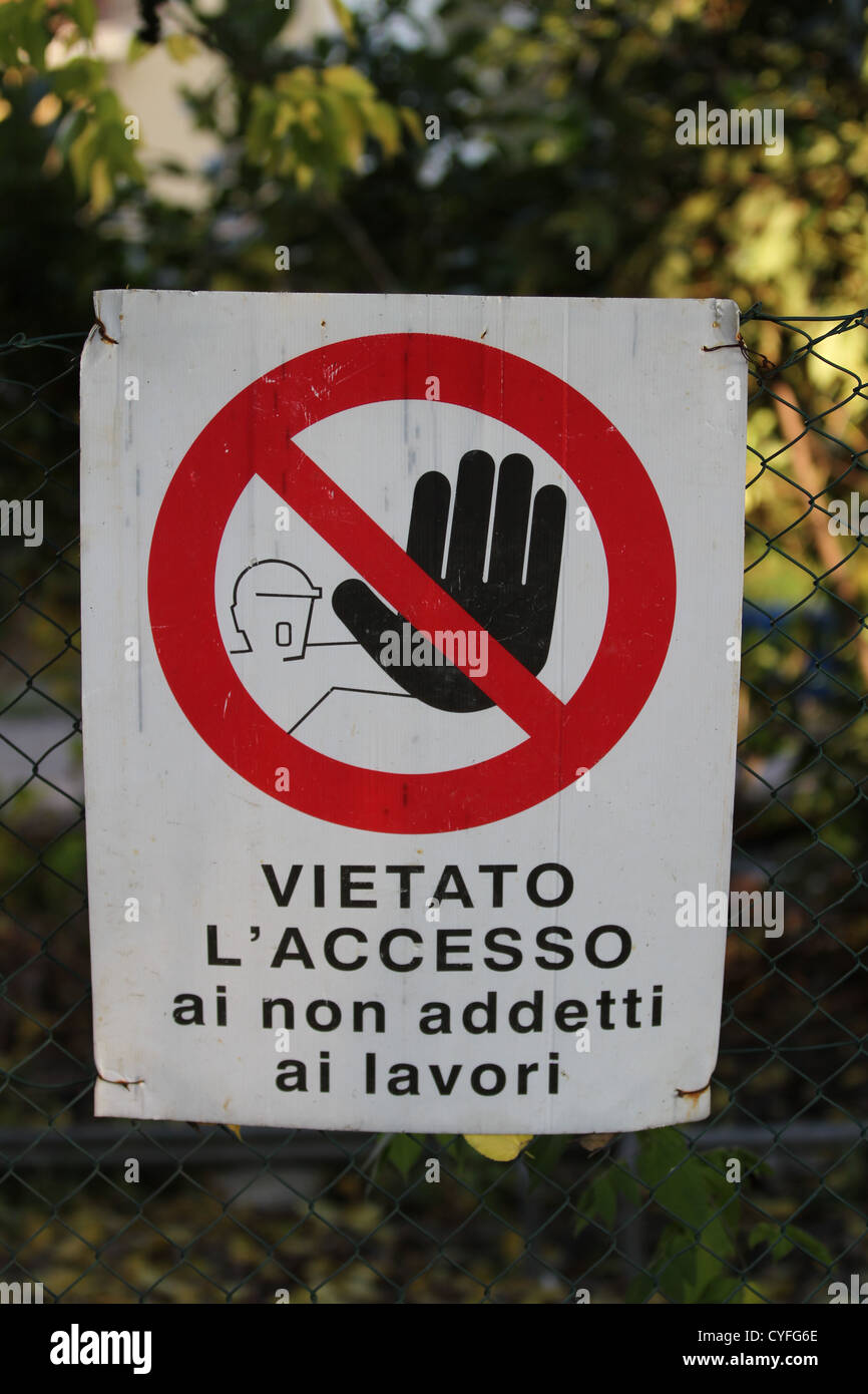 No entry sign in Italy Stock Photo
