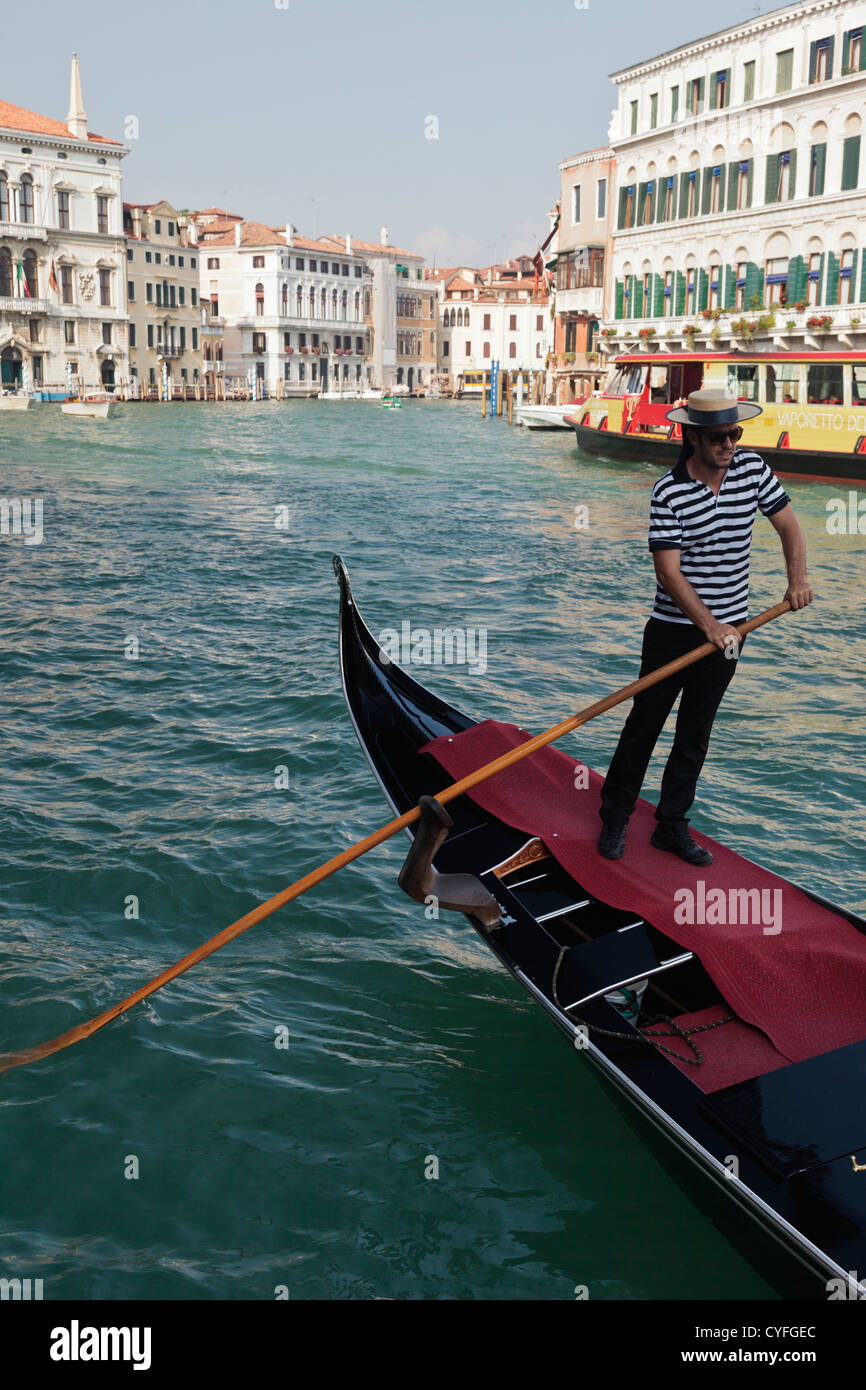 Gondolier on the Grand Canal in Venice 