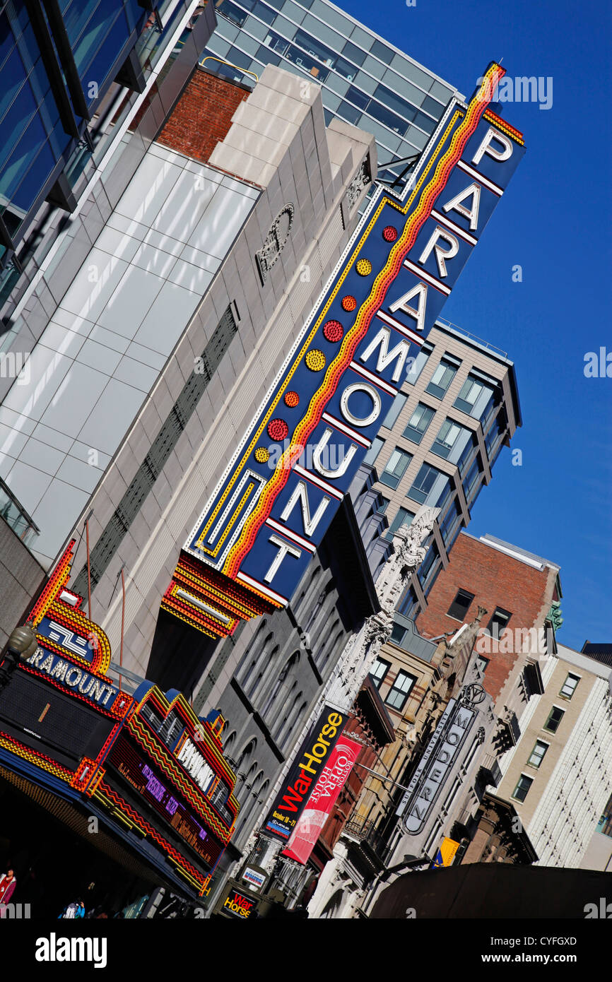 Paramount Theatre in the Theater District, Boston, Massachusetts, America Stock Photo