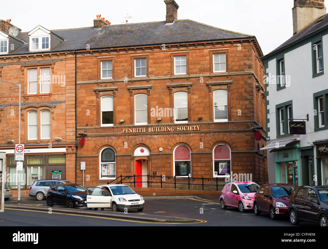 Shops and buildings in Penrith Cumbria Stock Photo Alamy
