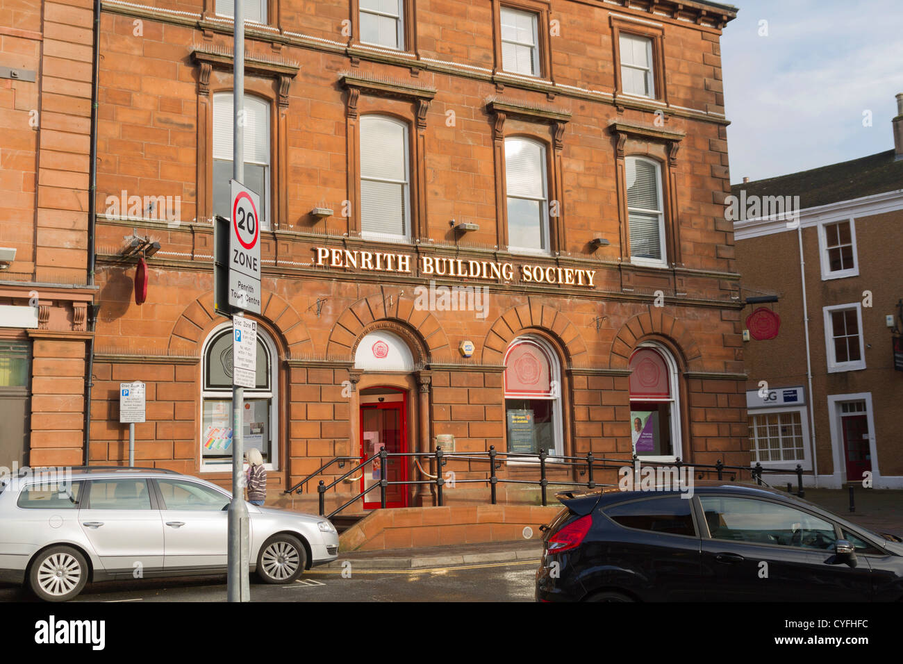 Shops and buildings in Penrith Cumbria Stock Photo Alamy