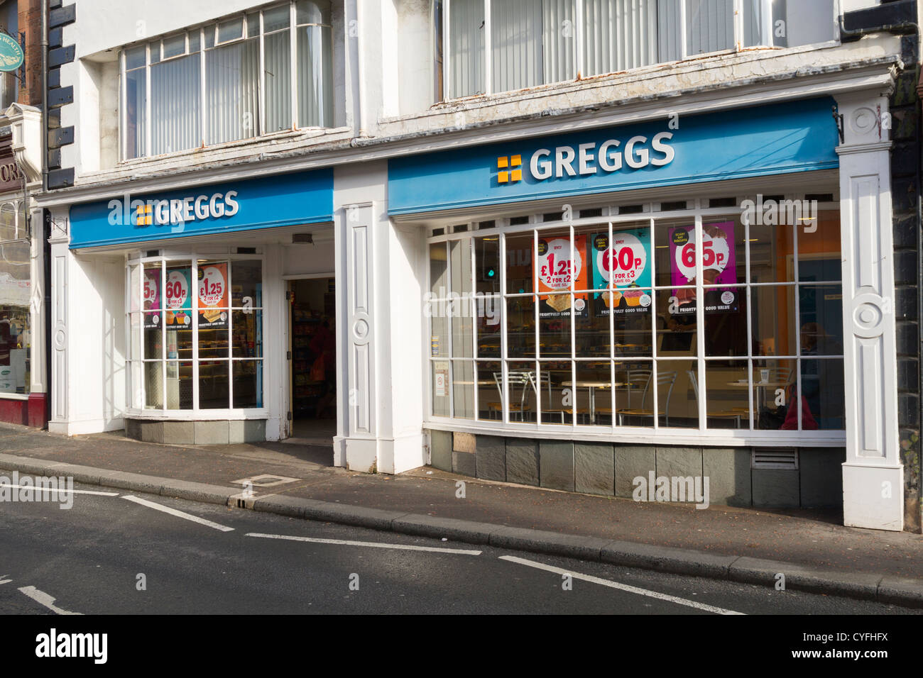 Shops and buildings in Penrith Cumbria Stock Photo