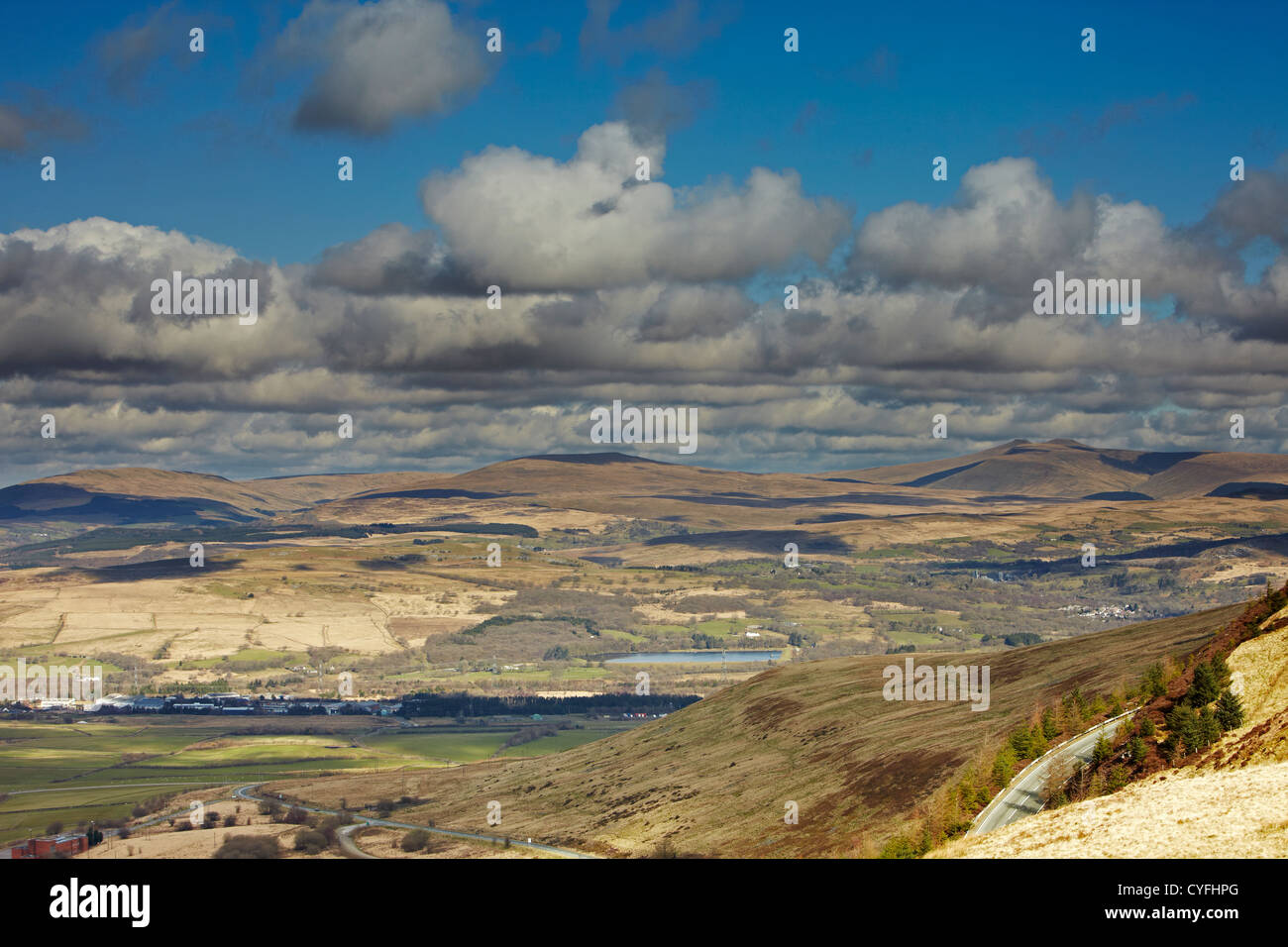 View of the Brecon Beacons from Rigos mountain pass, Brecon Beacons, Wales, UK Stock Photo