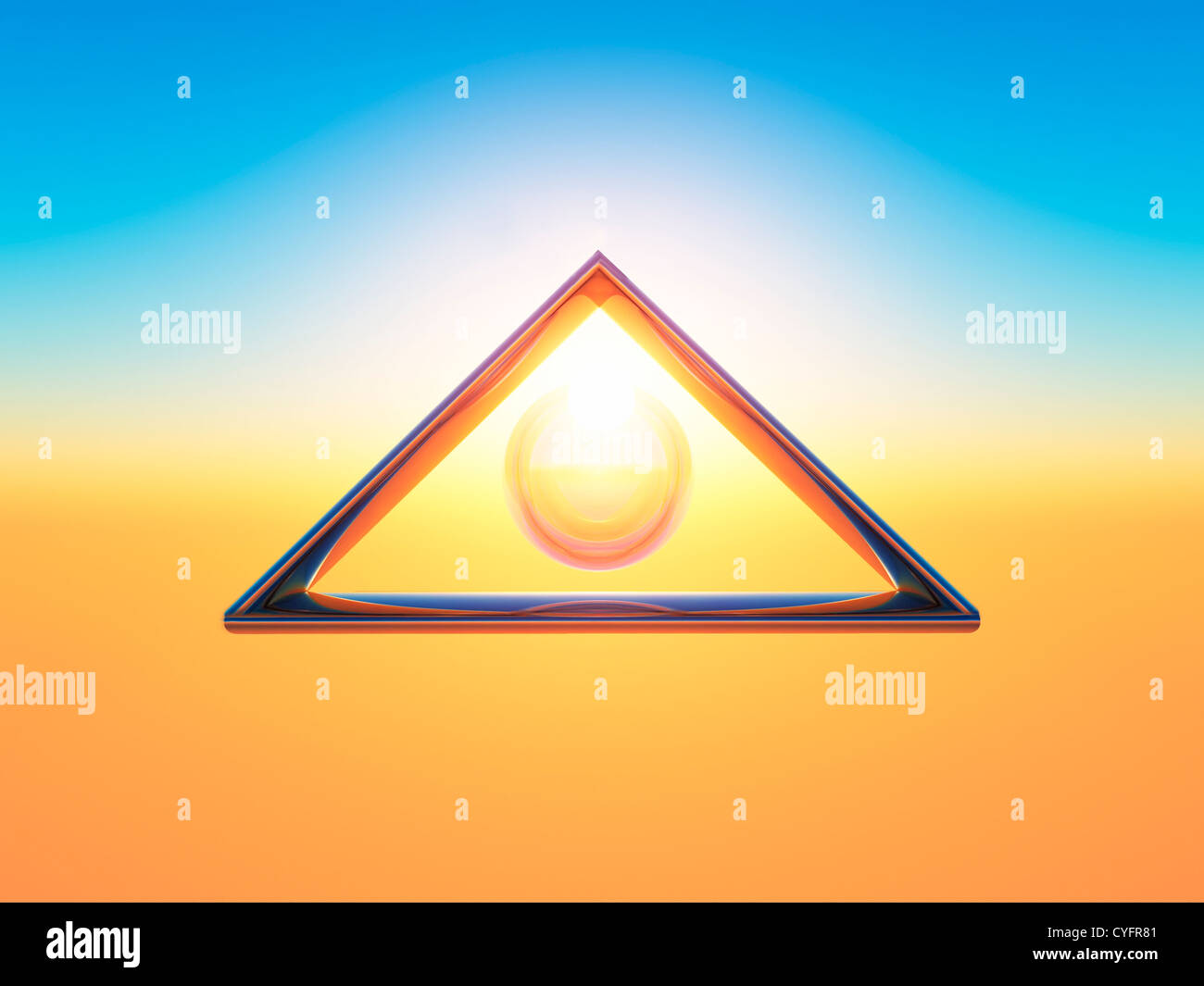 a triangle with a bubble inside Stock Photo