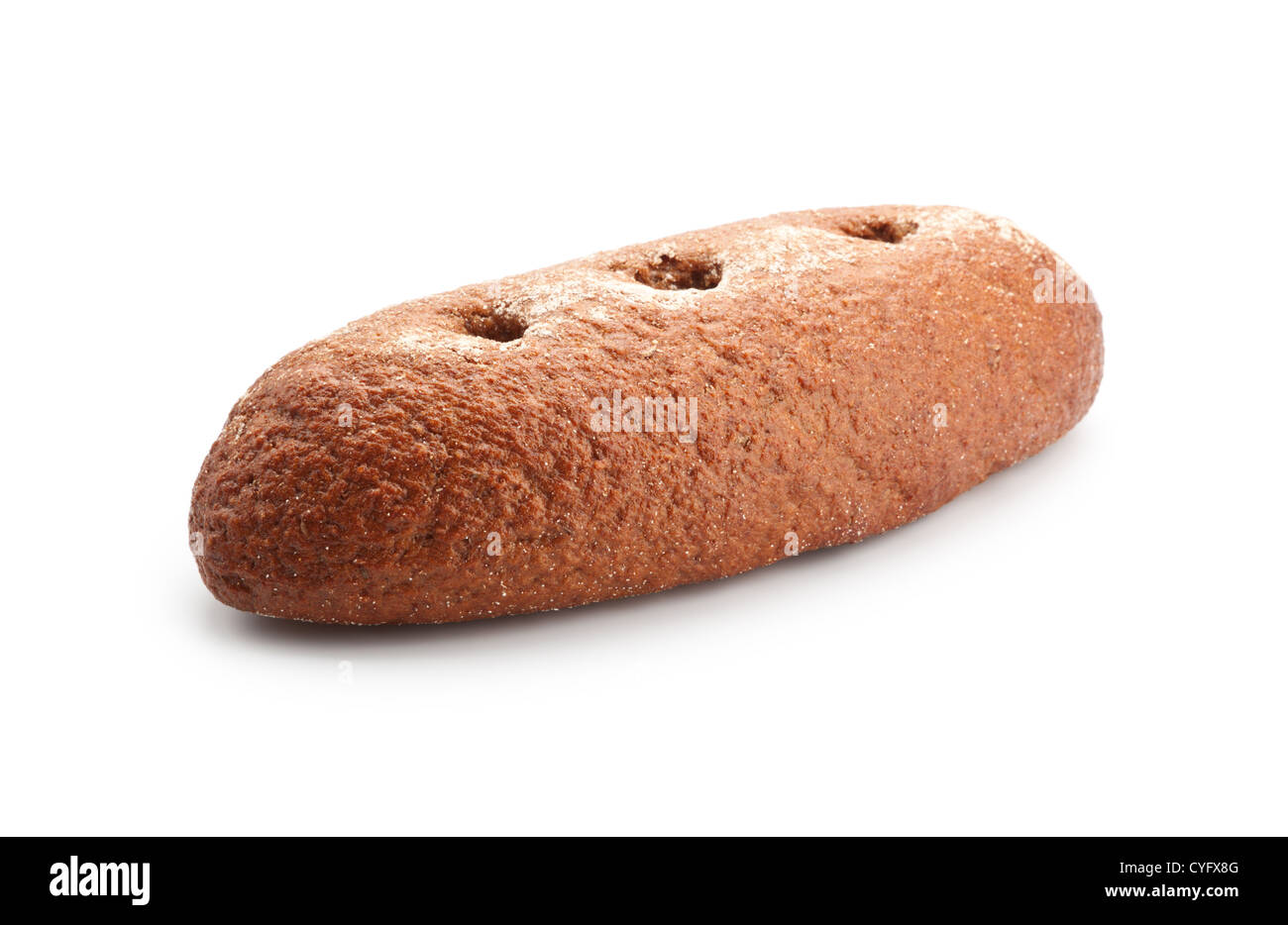 A loaf of wholemeal bread isolated on white background Stock Photo