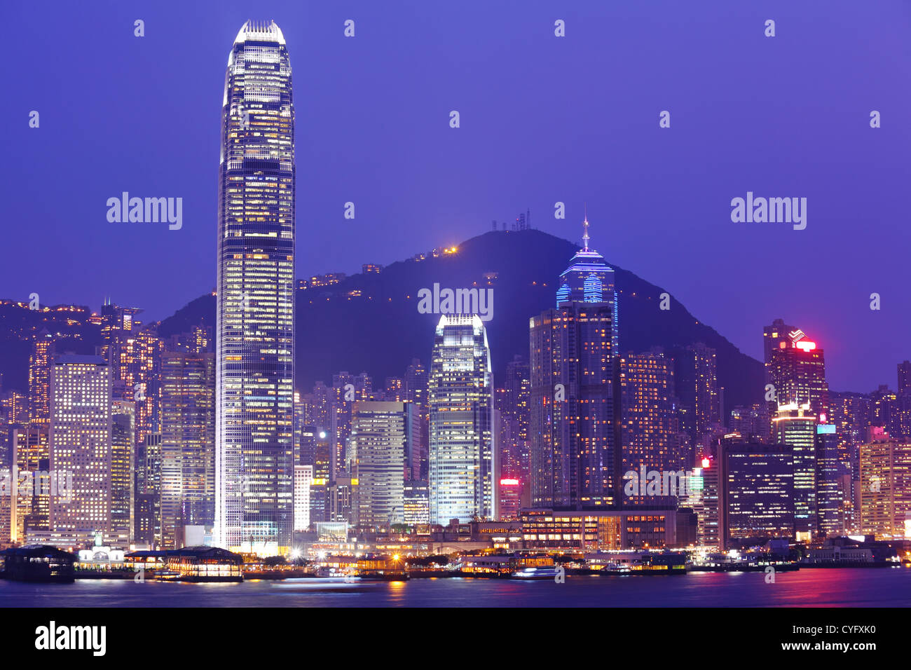 Hong Kong skyline at night Stock Photo - Alamy