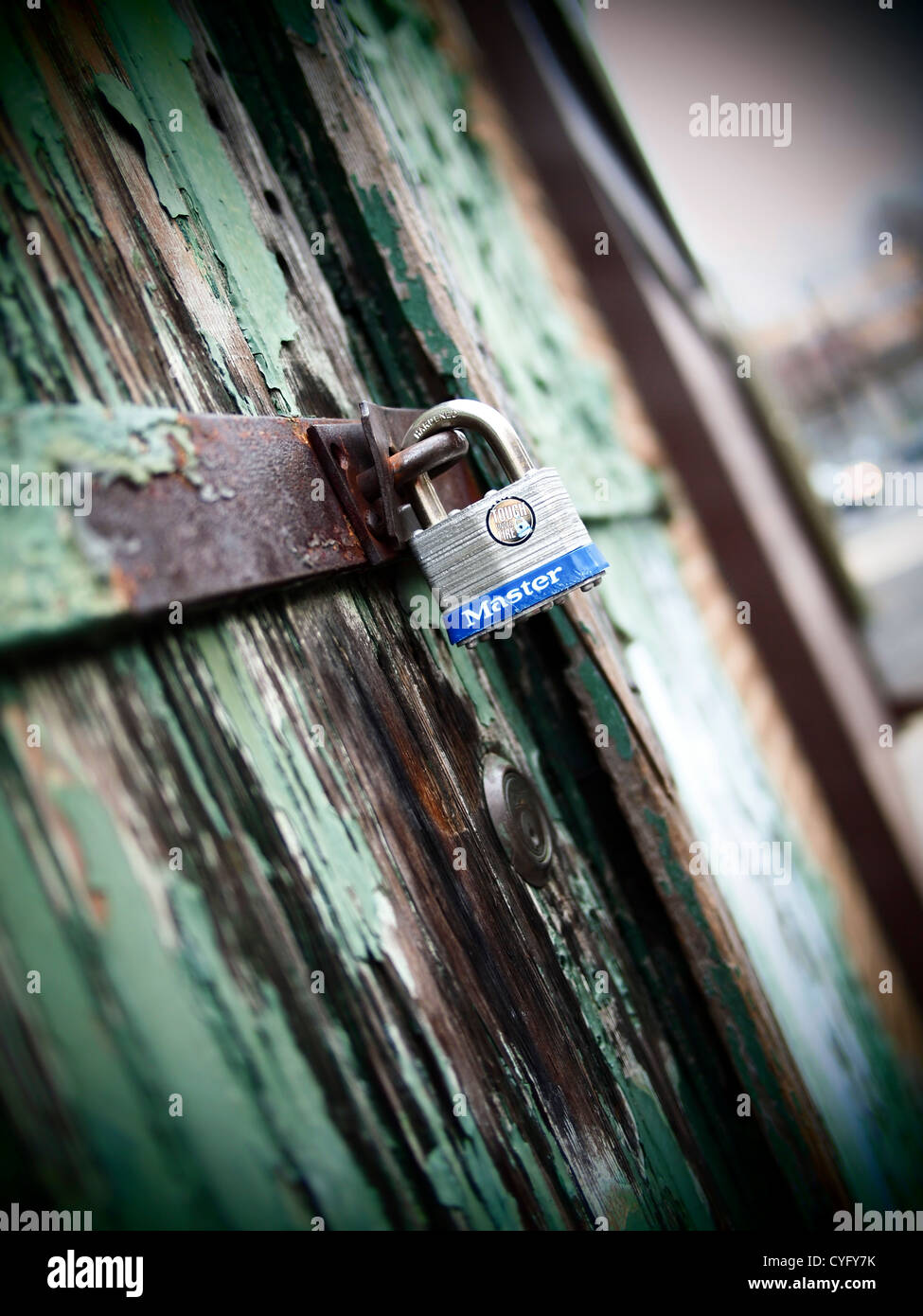 Locked Wood Door Stock Photo Alamy