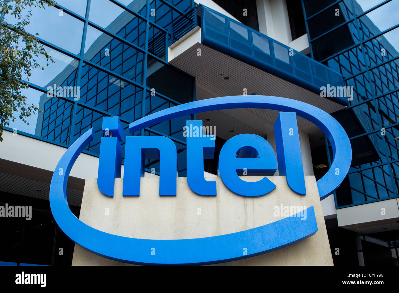 The headquarters of Intel.  Stock Photo