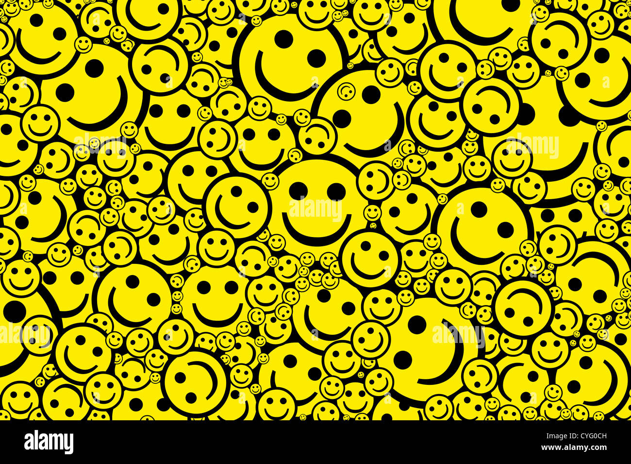 Happy smiley faces illustration Stock Photo