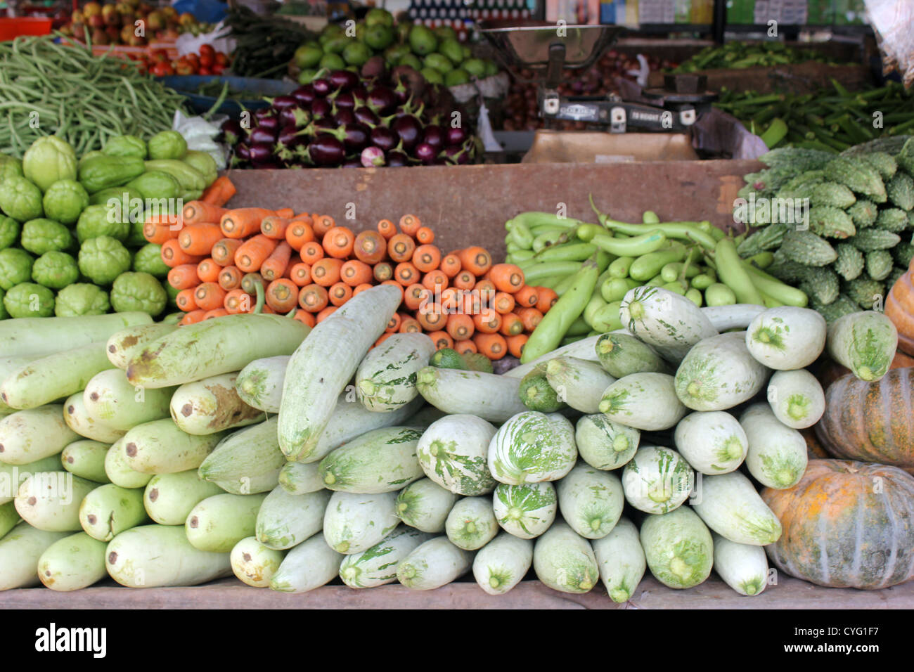 Vegetables being displayed in vegetable shop in India Stock Photo Alamy