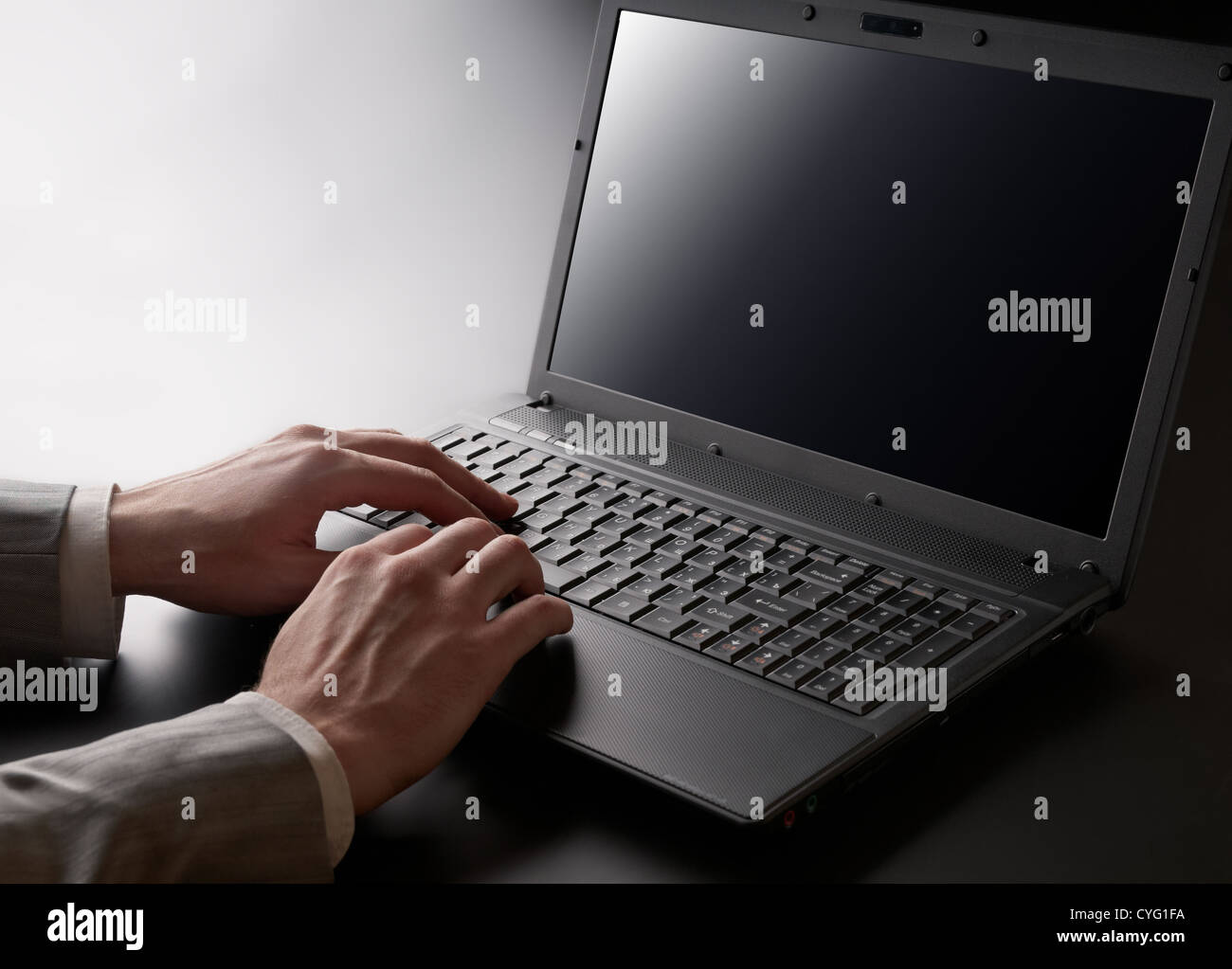 Laptop Computer While Working Working on laptop Stock Photo - Alamy