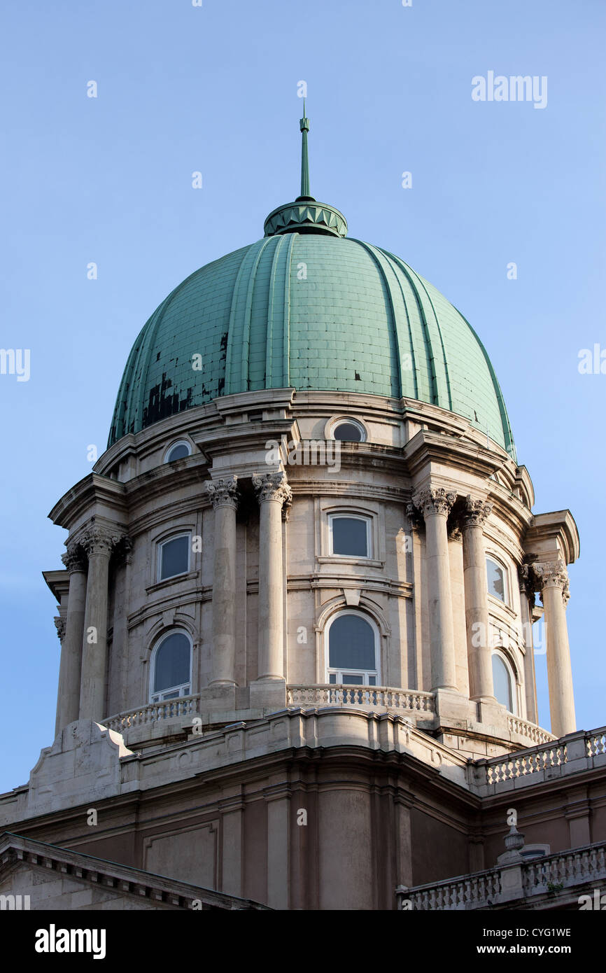Dome of the Royal Palace in Budapest, Hungary, Neo-Classical style. Stock Photo