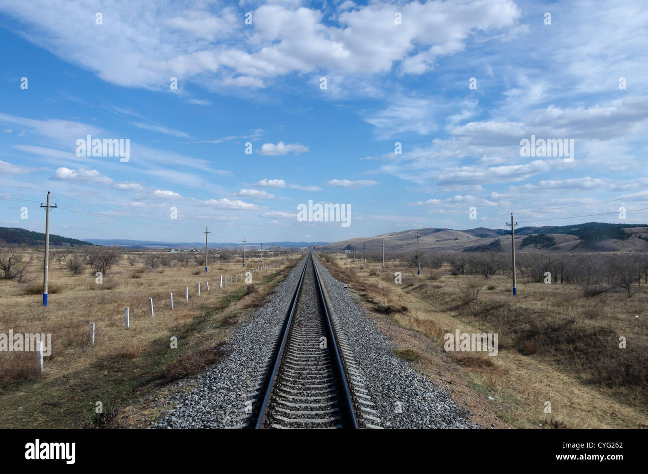 Trans Mongolian railway Buryatia, Siberia, Russia Stock Photo Alamy