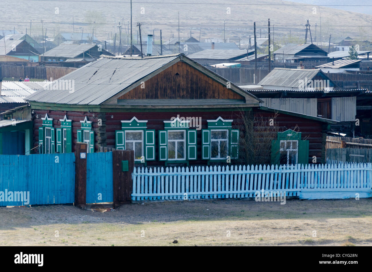 Traditional village house, Buryatia, Siberia, Russia Stock Photo Alamy