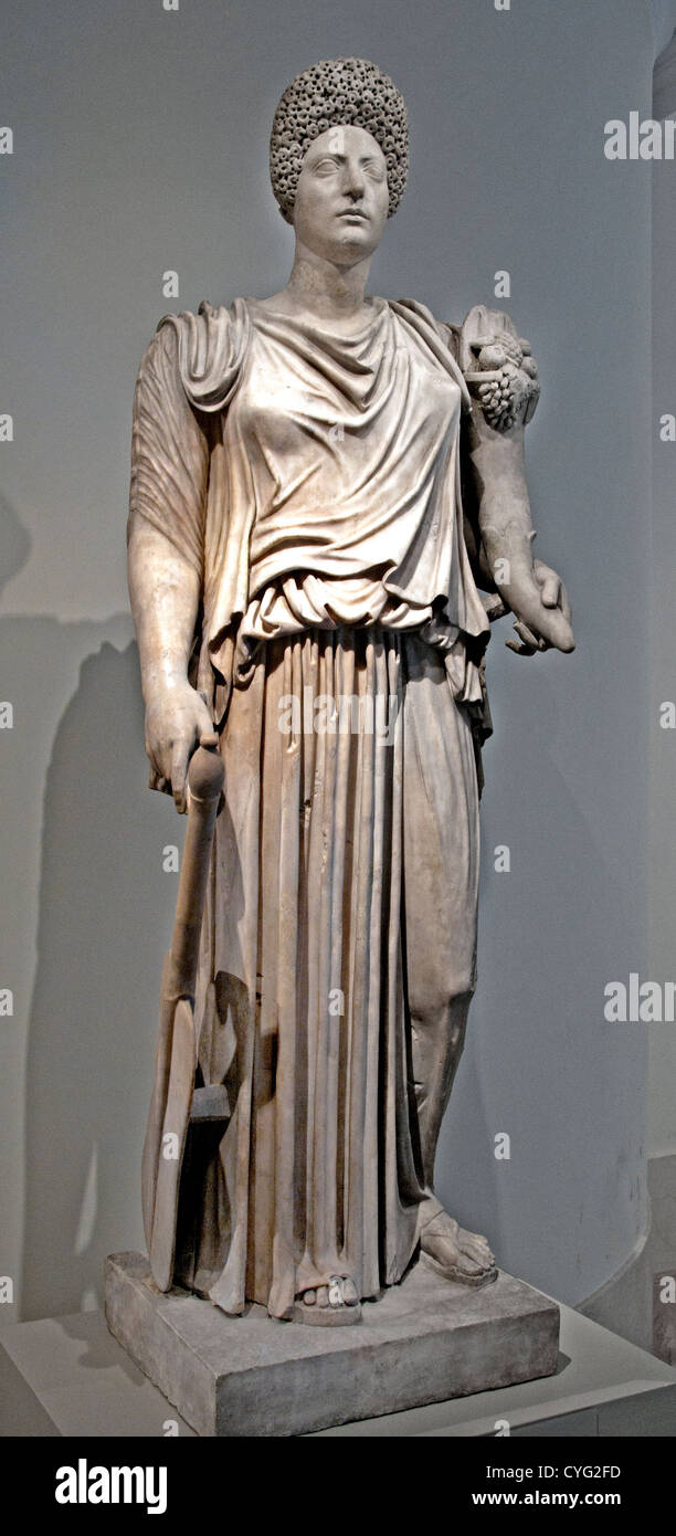 Marble statue of TycheFortuna restored with the portrait head of a woman Imperial Flavian Trajanic  A.D. 81–100  Roman Italian Stock Photo